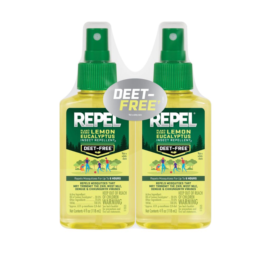 Repel Plant-Based Lemon Eucalyptus DEET-Free Insect Repellent, 4 Oz 2 Pk
