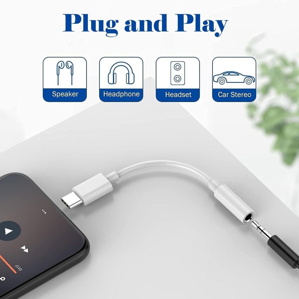 Galawelly USB-C to 3.5mm Audio Adapter – Headphone Jack Adapter for iPhone 16/16 Pro/15/15 Pro/Pro Max/Plus, Type-C Aux Dongle Cable Compatible with iPad, MacBook, Galaxy S24/S23/S22/S21 Ultra