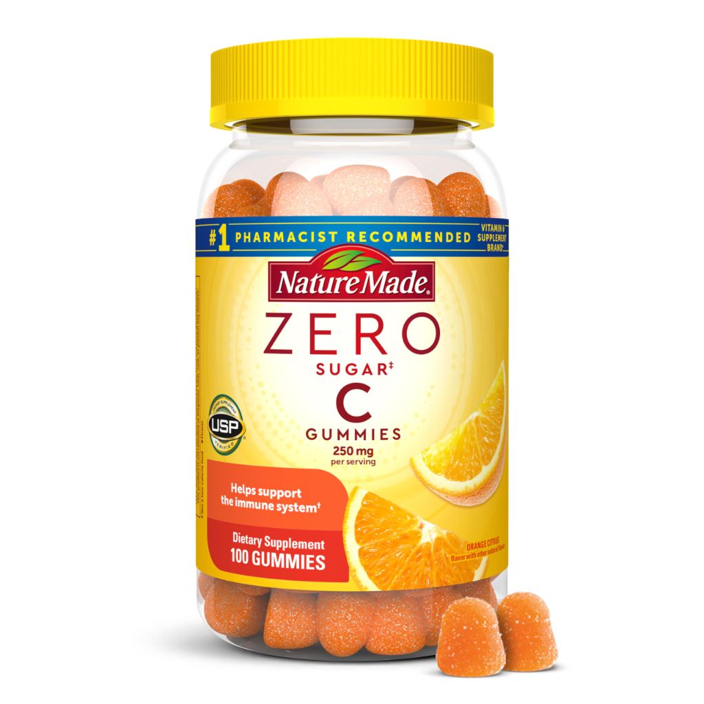 Nature Made Zero Sugar Vitamin C Gummies 250 mg Per Serving | 50 Day Supply