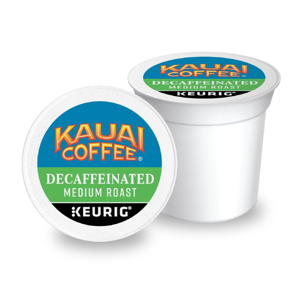 Kauai Coffee K-Cup Pods for Keurig Brewers – Arabica Coffee, 10% Hawaiian – Medium Roast, Bright Aroma with Floral Notes – Decaf, 1 Pack of 48 Single Serve K-Cups