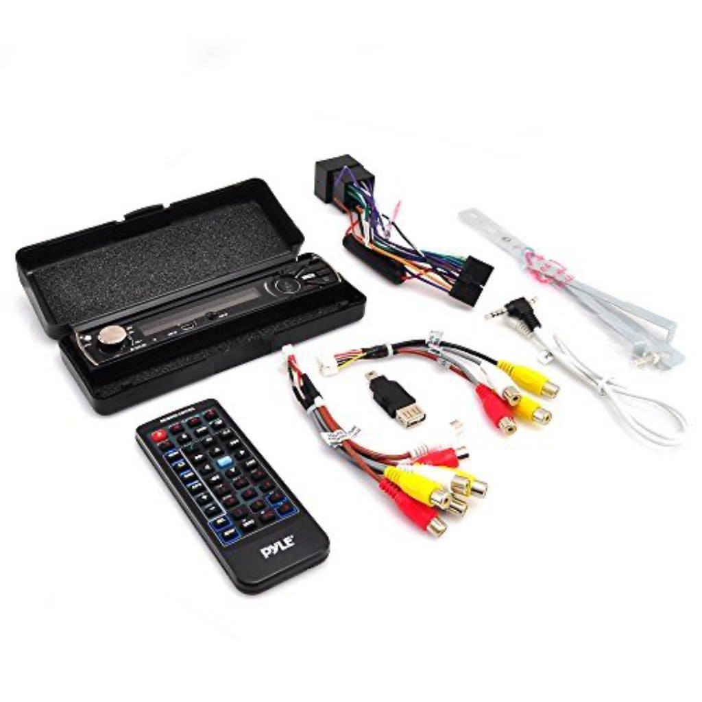 Pyle 7 Single DIN In-Dash DVD Receiver with Motorized Fold-Out Touchable Screen