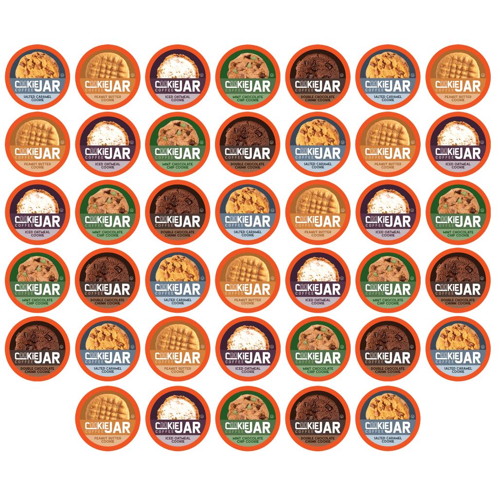Cookie Jar Assorted Flavored Coffee Pods for Keurig K Cup Brewers, 40 Count Variety Pack