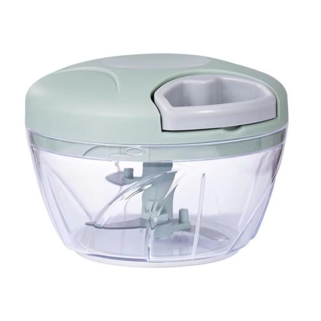Manual Vegetable Chopper & Food Processor – Compact Hand-Powered Blender Quick & Easy Prep - (Green)