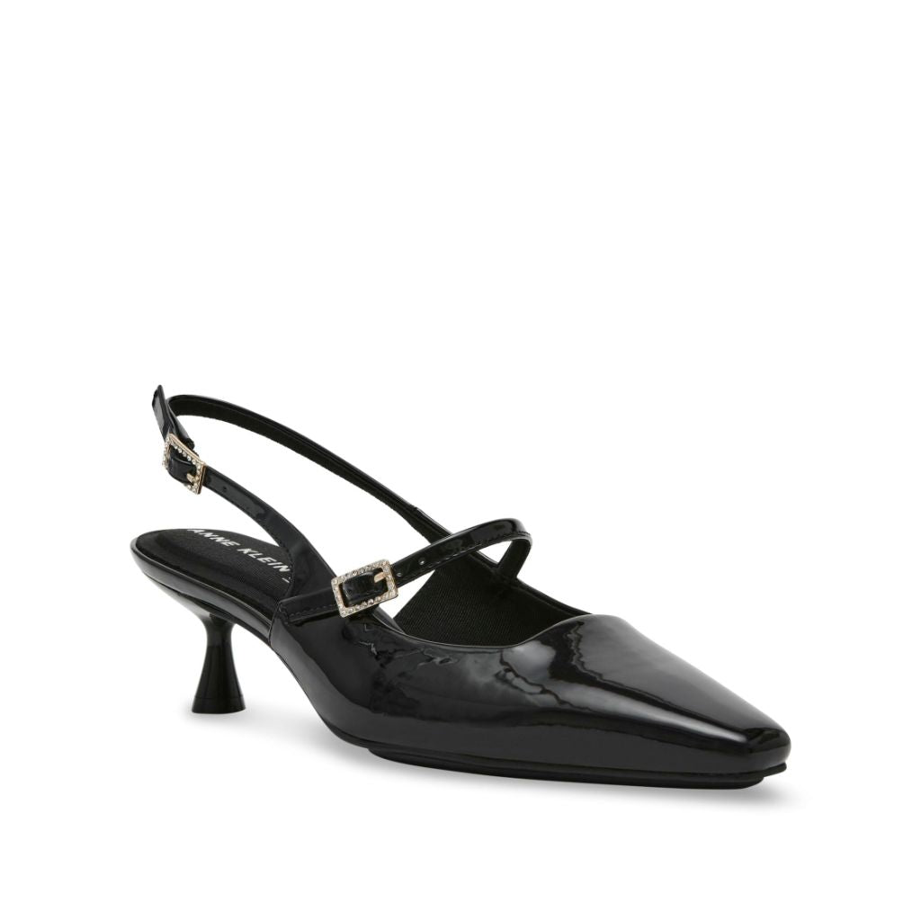 Anne Klein Womens Tyra Black Patent 9.5 Medium