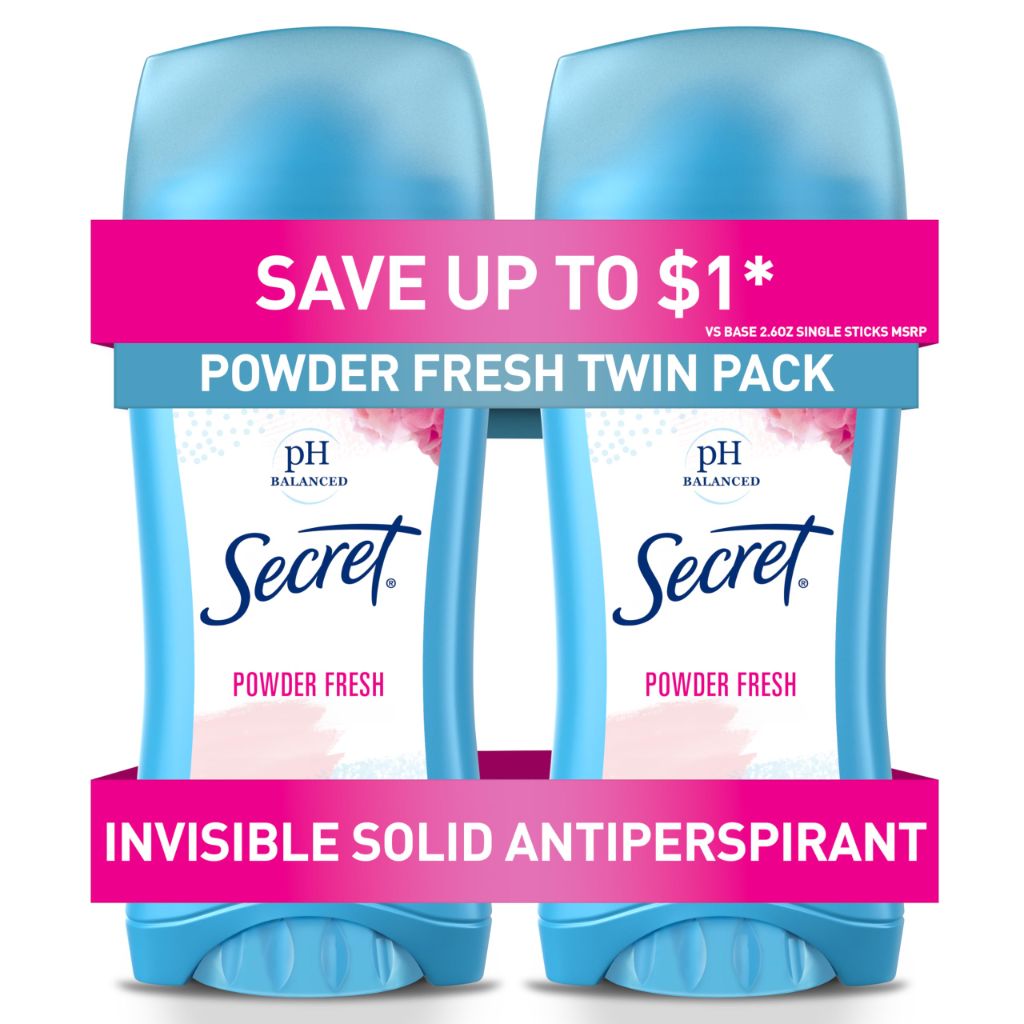 Secret Anti-Perspirant Deodorant Invisible Solid Powder Fresh - Twin Pack 5.20 oz