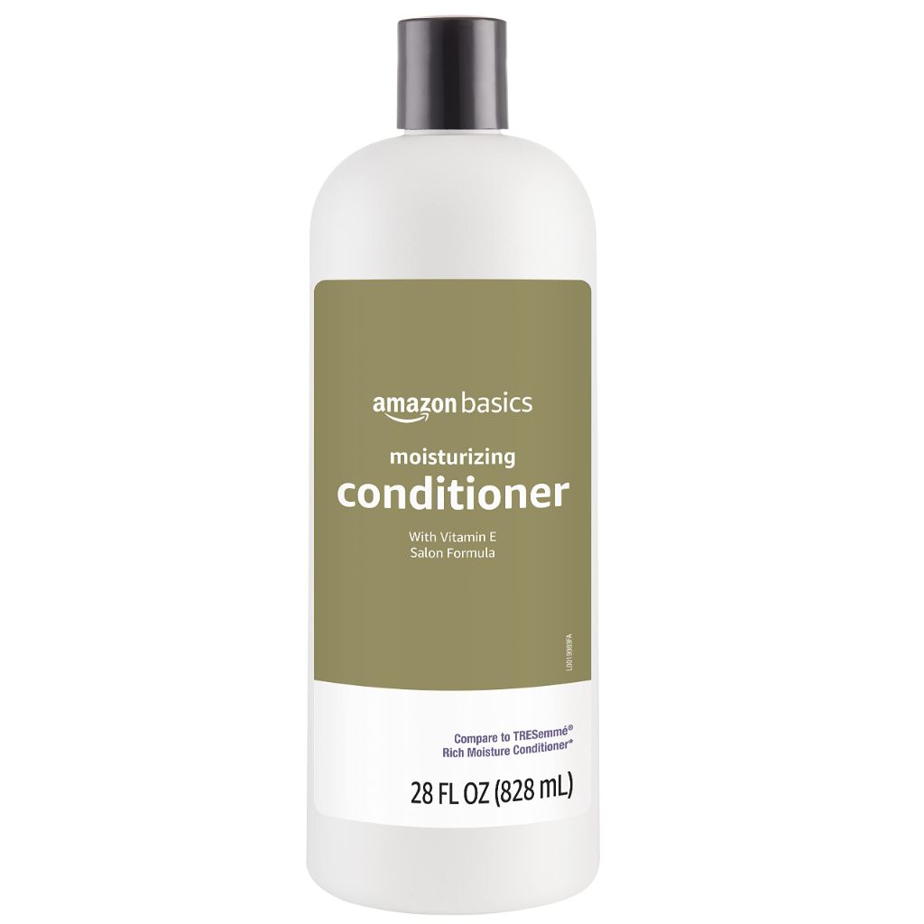 Amazon Basics Moisture Rich Conditioner for Dry and Damaged Hair, Nourishing, Softens, with Vitamin E, 28 Fluid Ounce
