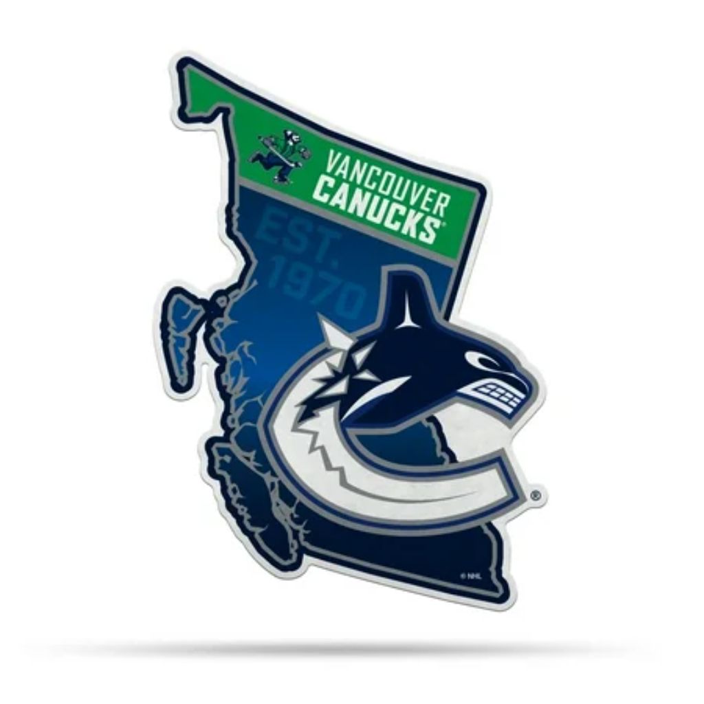Rico Industries Vancouver Hockey Classic State Shape Cut Pennant - Home and Living Room Décor - Soft Felt EZ to Hang