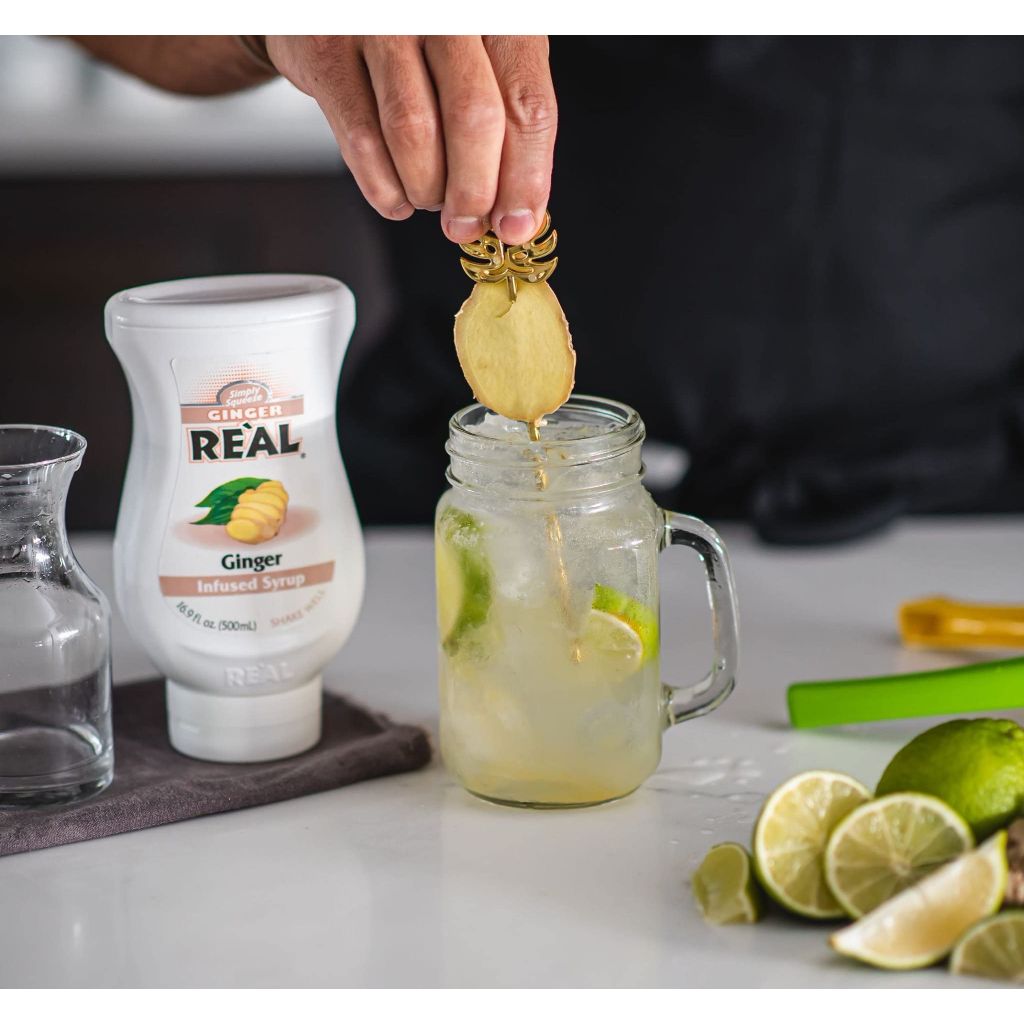 Ginger Reàl, Ginger Infused Syrup, 16.9 FL OZ Squeezable Bottle (Pack of 1)