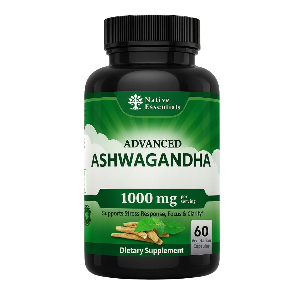 Native Essentials Ashwagandha 1000mg - Balance Energy Focus Support