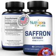 NUTRIQORA LABS Saffron Supplements – 60 Capsules | 88.5 mg Saffron Extract per Serving