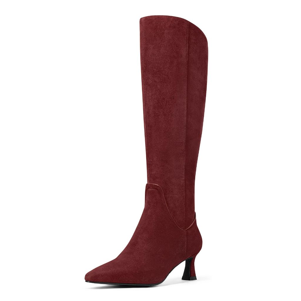 MUCCCUTE Knee High Boots, Maroon - Size 6.5
