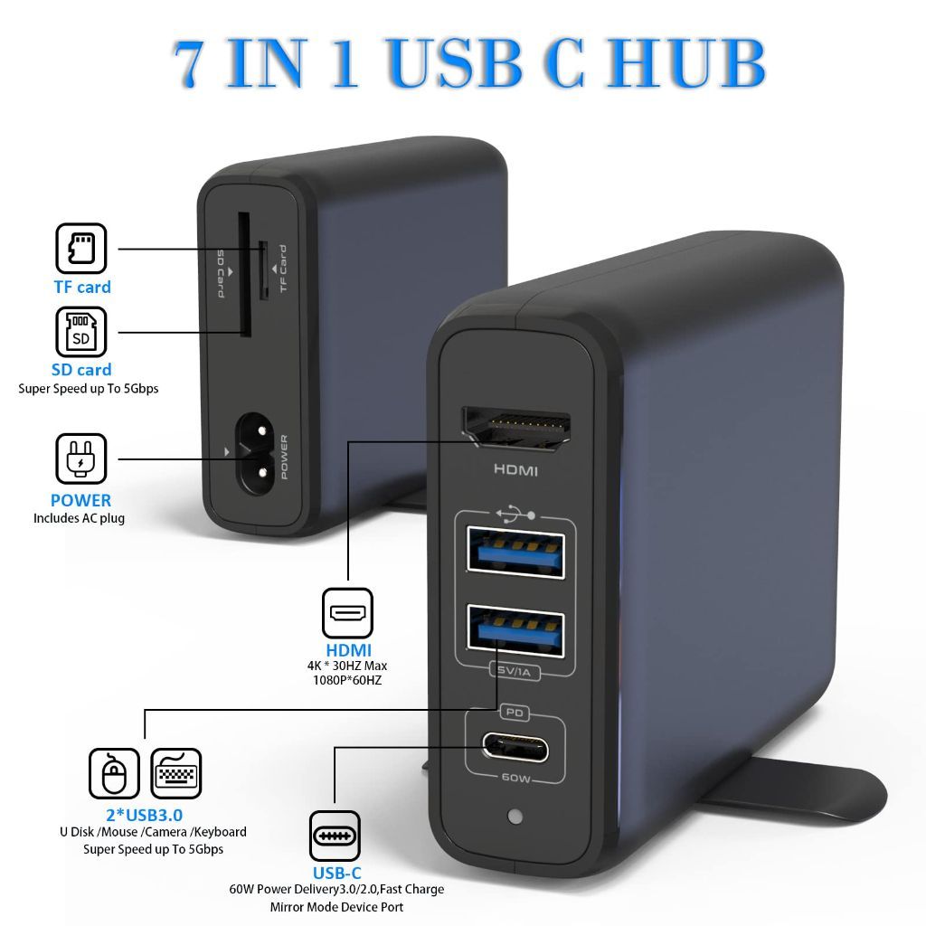 Portable Docking Station for Nintendo Switch with 65W Power Supply, USB C 3.1 Cable