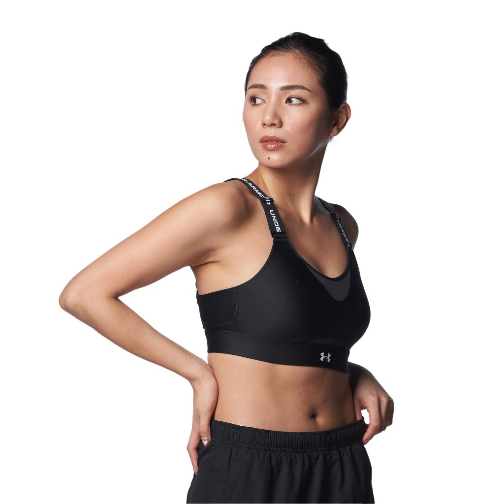 Under Armour Womens Infinity High Impact Sports Bra, (001) Black / / White, Medium A-C