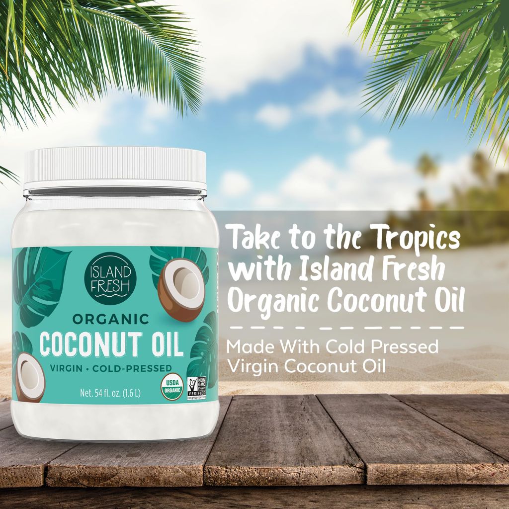 Island Fresh Organic Coconut Oil, Extra Virgin, Cold-Pressed, 54 fl oz