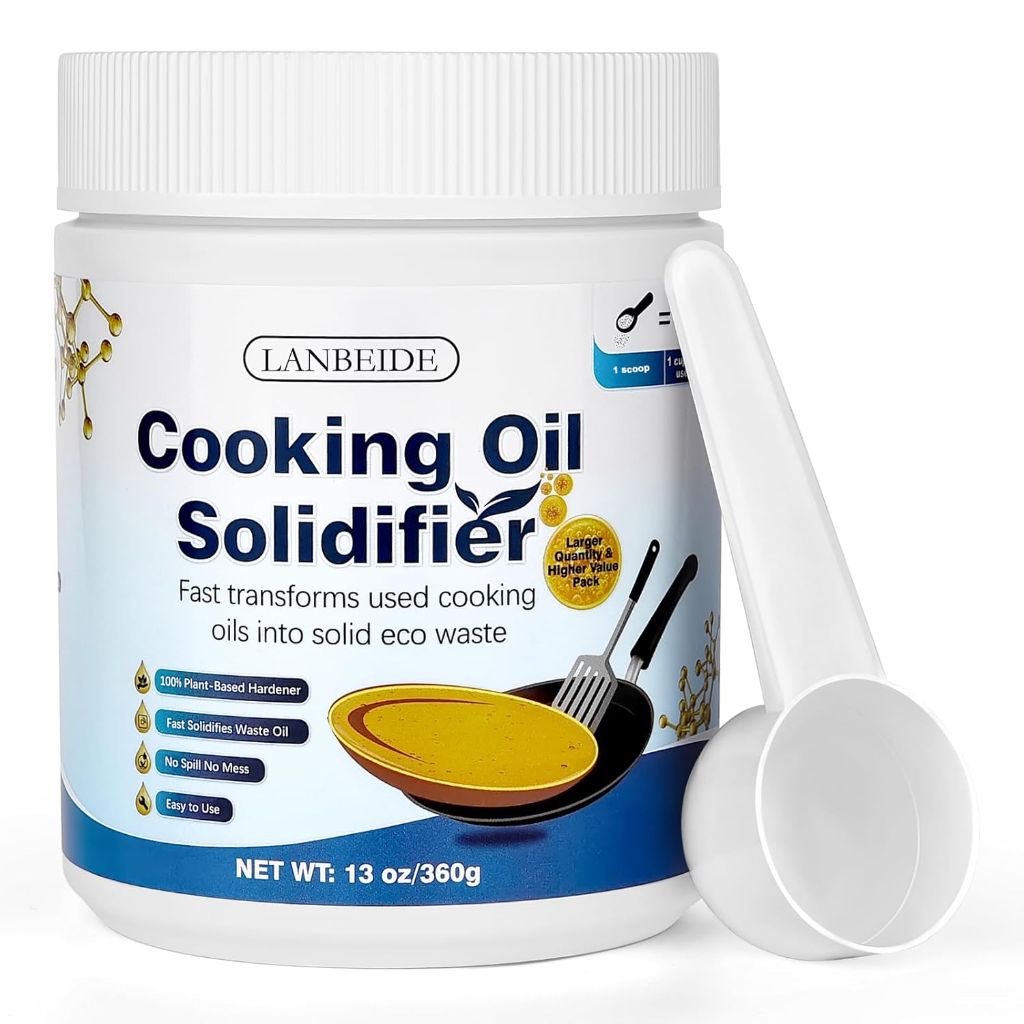 Cooking Oil Solidifier, Transforms Used Cooking Oil to Solid - 13oz