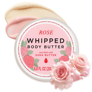 Princess Belle Rose Whipped Shea Body Butter, Body Moisturizer, Rose, 2 Pack (3.4fl. oz + 6.8 fl. oz)