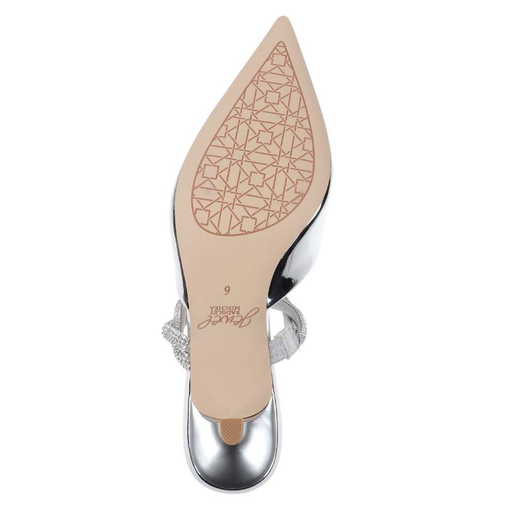Jewel Badgley Mischka Women's Tiffani Evening Mules - Silver Metallic 7.5