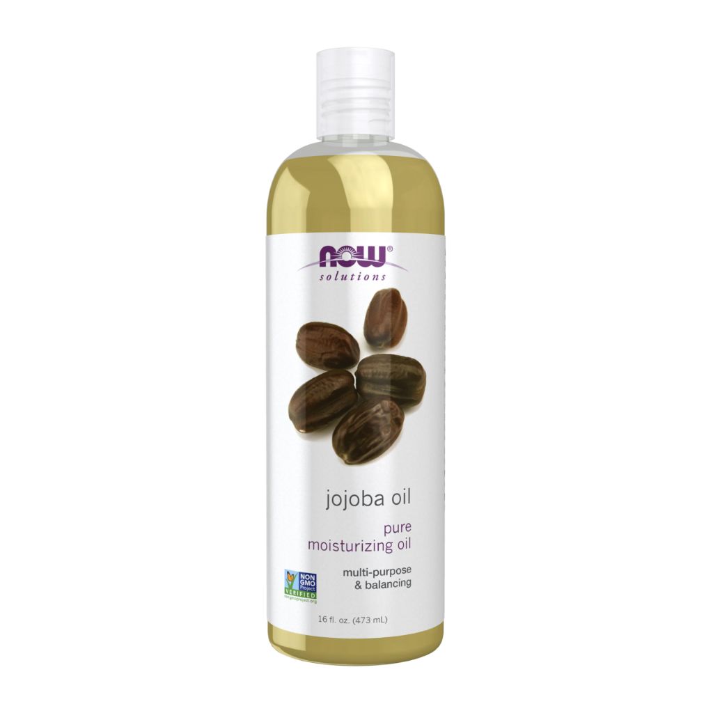 NOW Foods Solutions, Jojoba Oil, 100% Pure Moisturizing, Multi-Purpose Oil for Face, Hair and Body, 16-Ounce
