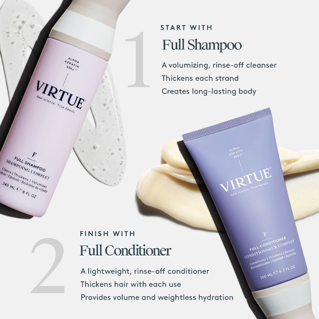 VIRTUE Full Sulfate Free Volumizing Shampoo, 8 Fl Oz.