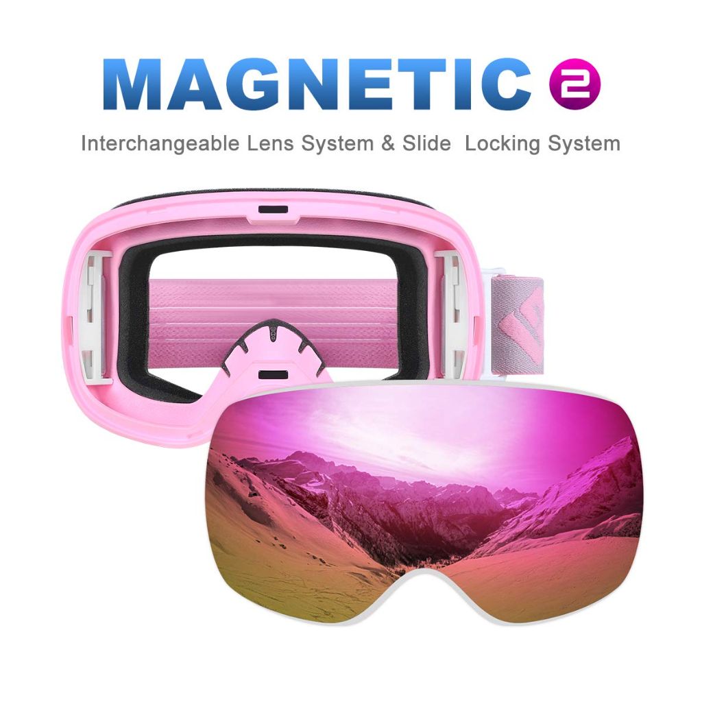SH HORVATH Ski Snowboard Goggles Magnetic Mirrored Lens 120s Anti-Fog for Adult
