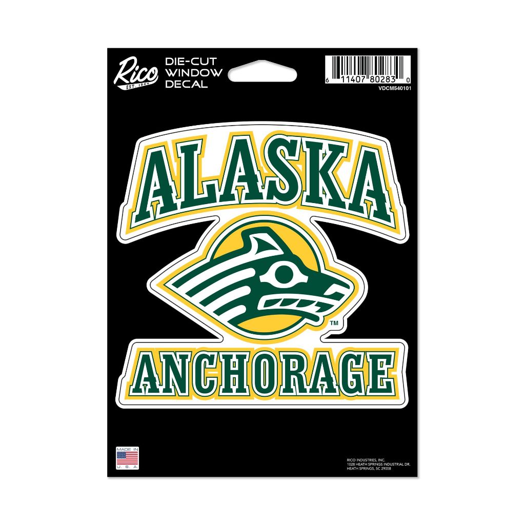 Rico Industries NCAA Alaska–Anchorage Seawolves 5" x 7" Vinyl Die-Cut Decal - Car/Truck/Home Accessory