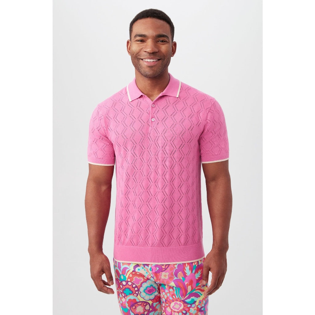 Mr Turk Ringold Short Sleeve Polo / Piazza Pink XS