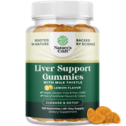 Cleansing Herbal Liver Detox Gummies Liver Support Milk Thistle Gummies - Sweet Lemon - 120 Count (Pack of 1)