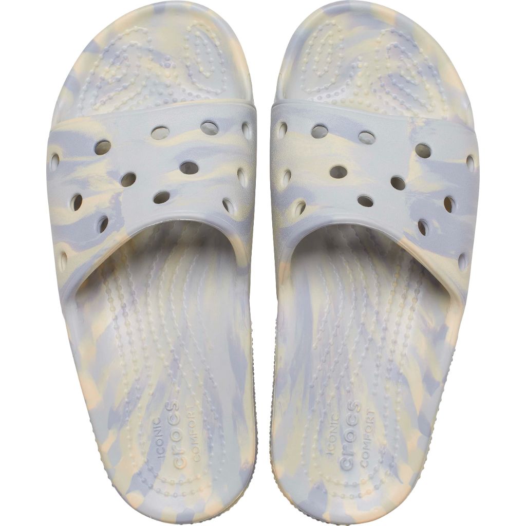 Crocs Classic Slide - Seasonal Graphics (Little Kid/Big Kid) Atmosphere/Multi Marbled 6 Big Kid M