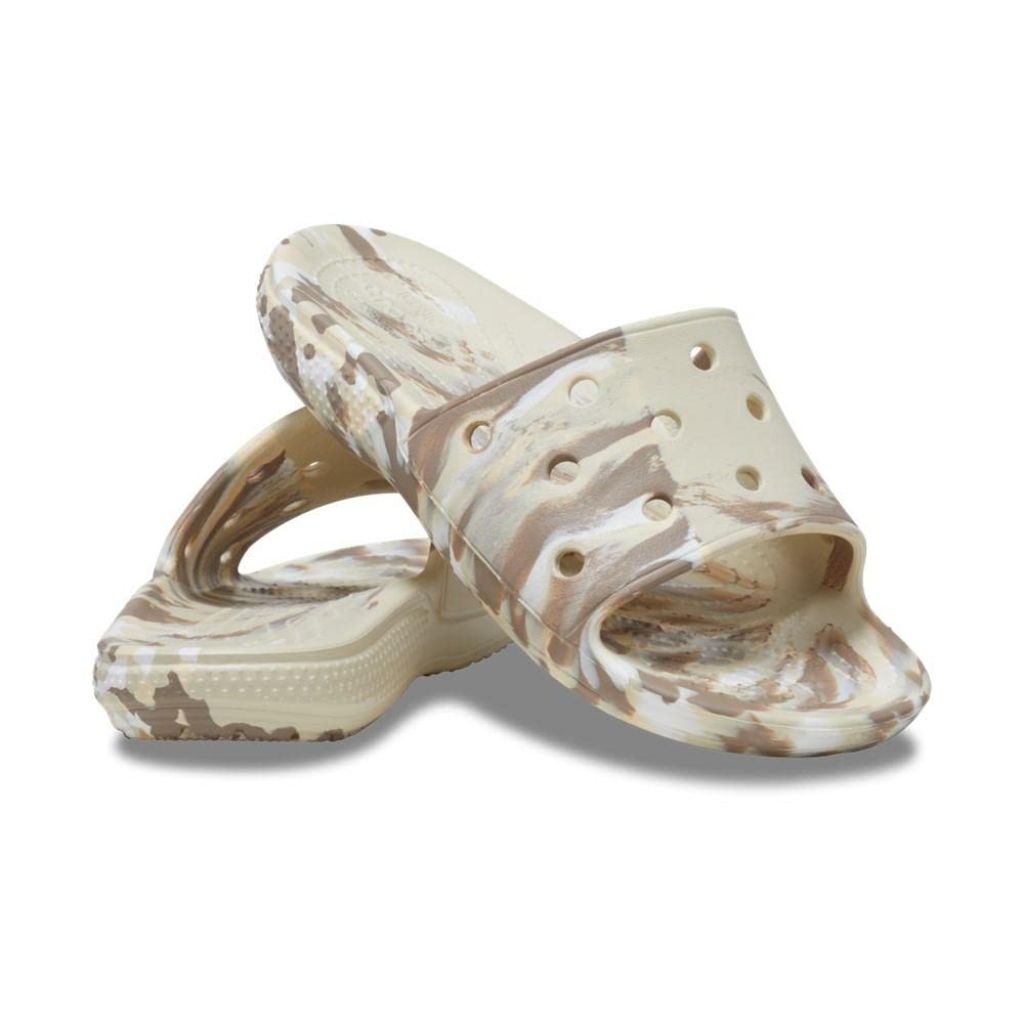 Crocs Unisex-Adult Classic Tie Dye Slides, Bone/Multi, 2 Men/4 Women