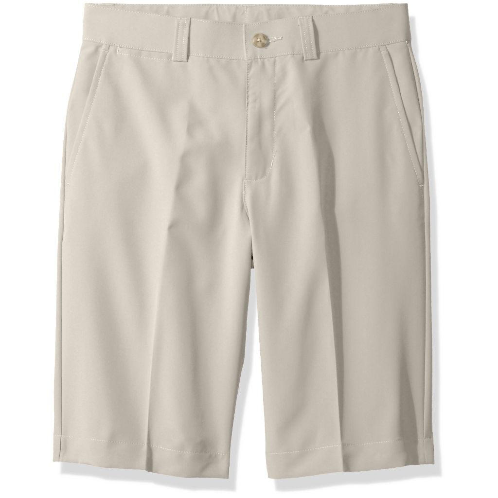PGA TOUR Big Boy's Comfort Stretch Flat Front Golf Short, Silver Lining - size 8S
