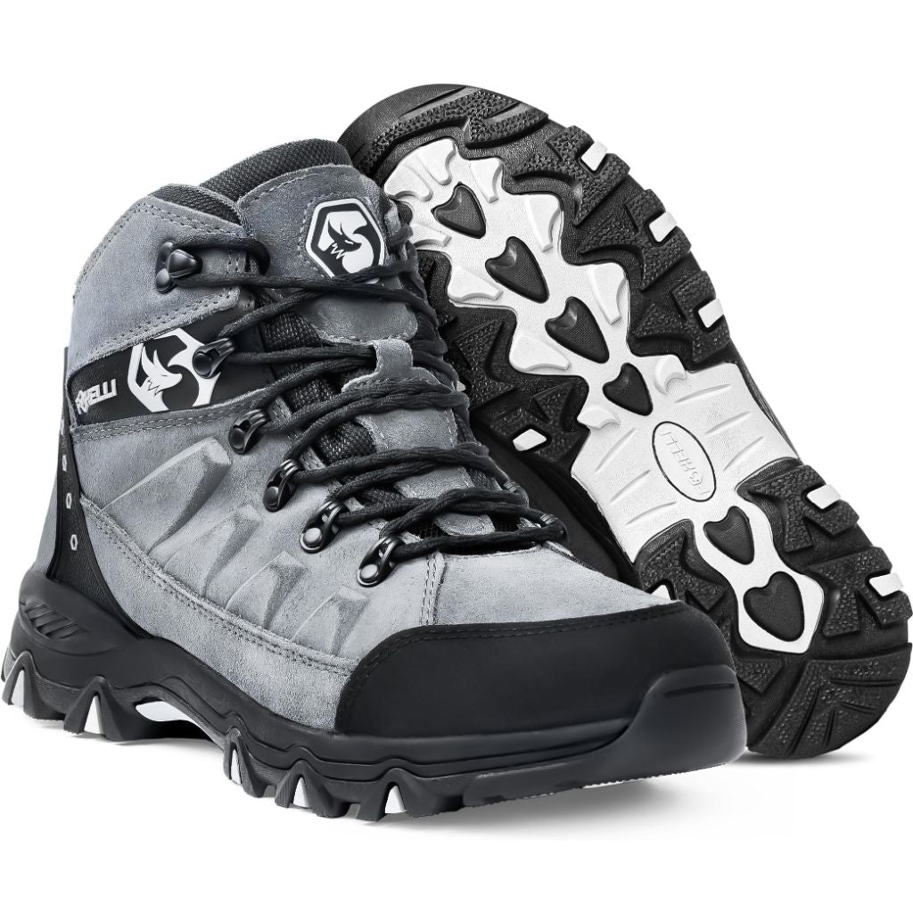 Foxelli Men’s Hiking Boots, Grey - size 11.5