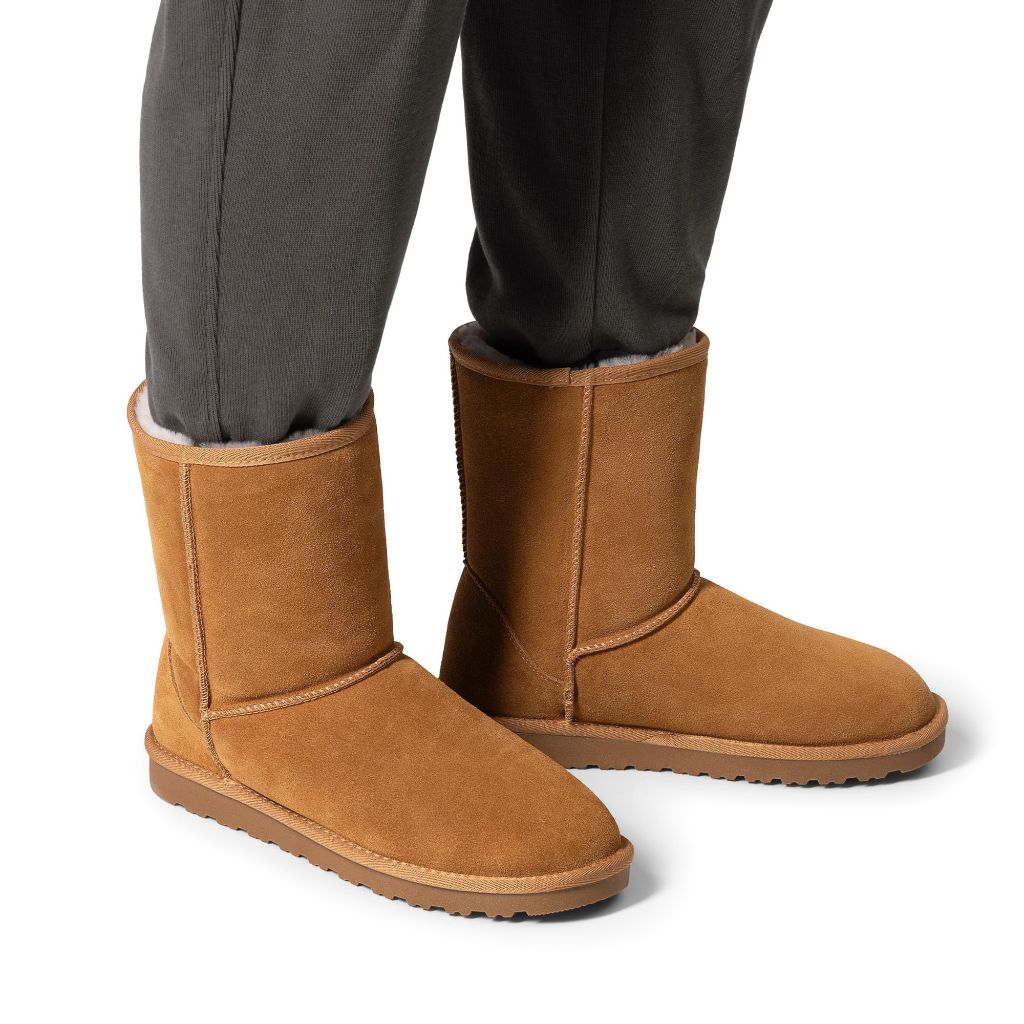 SZ 9, Bruno Marc Men's Winter Boots Cold | Suede Faux Fur Lining | Chestnut