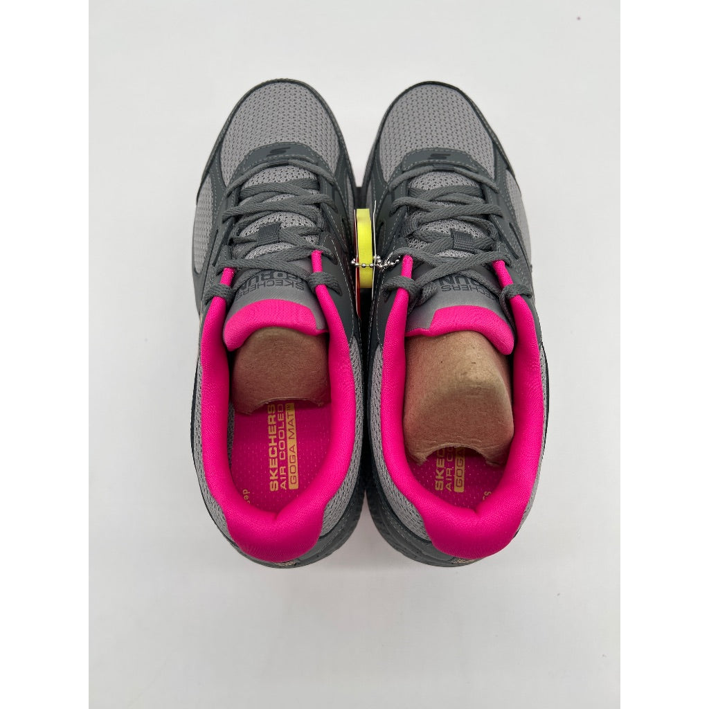 Skechers Women's GO RUN Consistent Running Shoes, Vivid Horizon Gray/Pink - Size 8.5 Wide