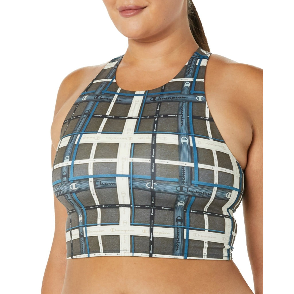 Women's Champion Cropped Fitted Tank Top, Making the Cut Tapes Teal S