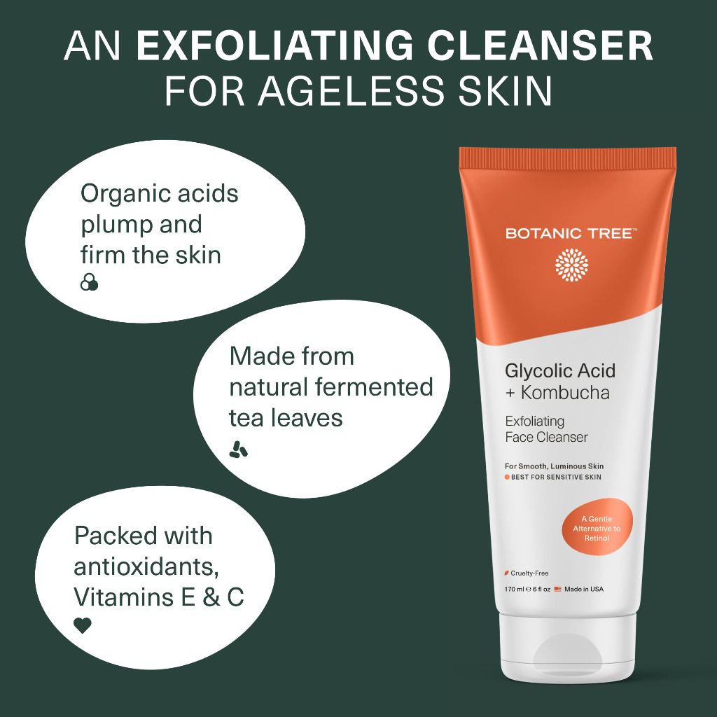 Botanic Tree Bakuchiol & Glycolic Acid Exfoliating Face Wash for Sensitive Skin | 6fl oz