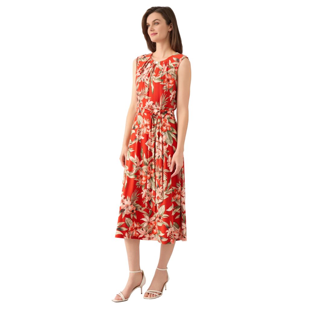 Kasper Women's Sleeveless Tropical Print Knit Dress SZ 4