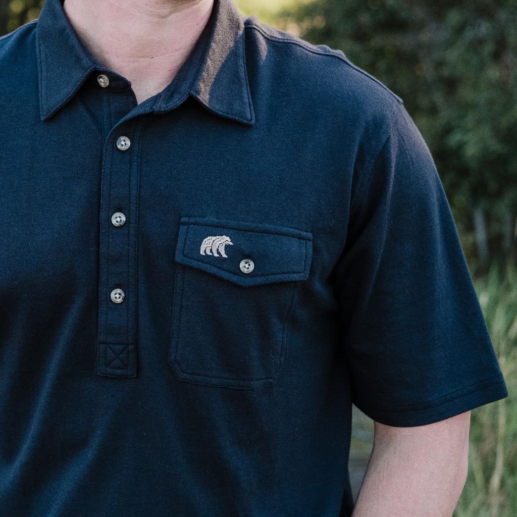 SZ XL, Field & Stream Men's Flying Birdie Polo, Black