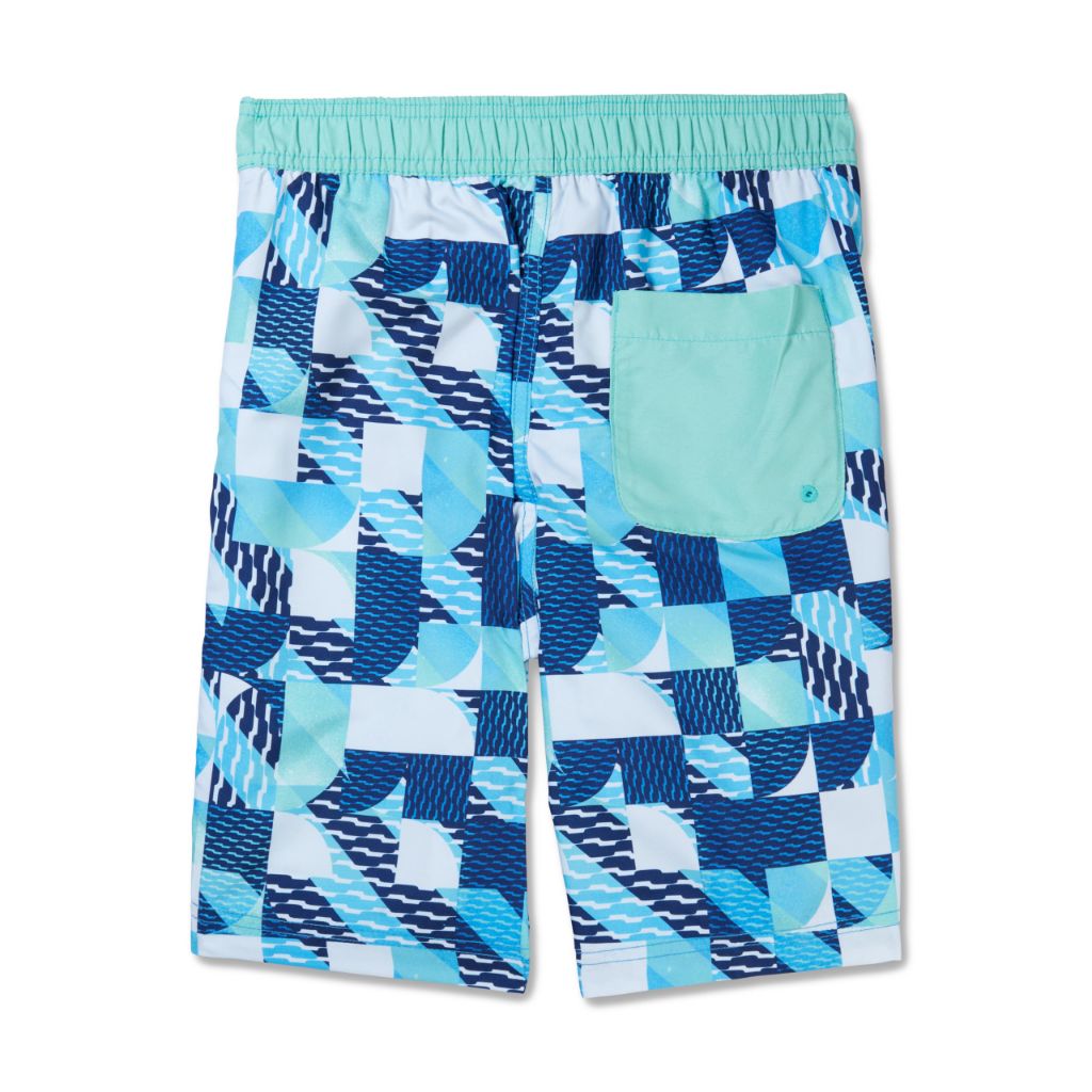 SZ 2XS Speedo Boy's Swim Trunk Knee Length Boardshort E-Board Printed