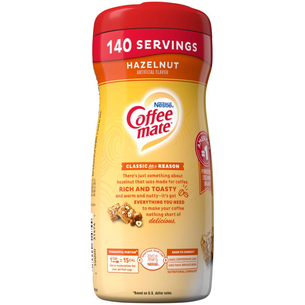 COFFEE MATE Hazelnut Powder Coffee Creamer 15 Oz. Canister | Non-dairy, Lactose Free, Gluten Free Creamer