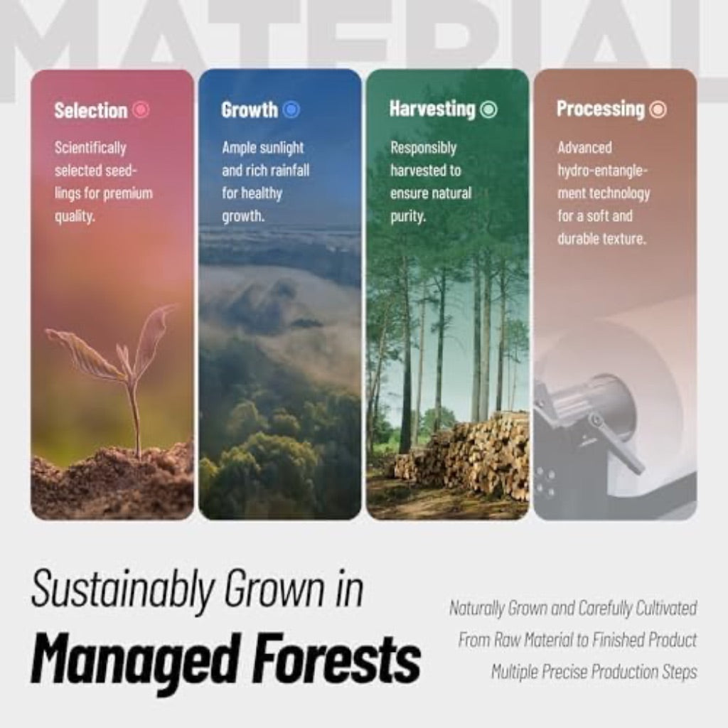 Laucot XL Disposable Face Towels, 100% Biodegradable, Ultra Soft, Large 10"x12" - 50ct