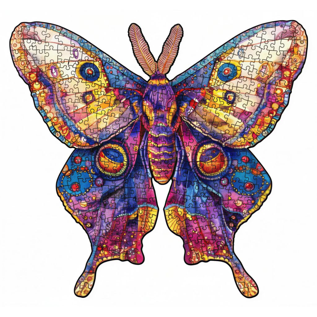 SHARP BRAIN ZONE - Atlas Moth Wooden Jigsaw Puzzle