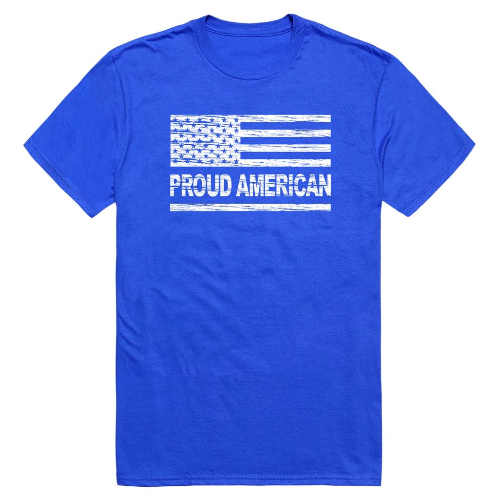 America Tees Proud American, Royal - size S