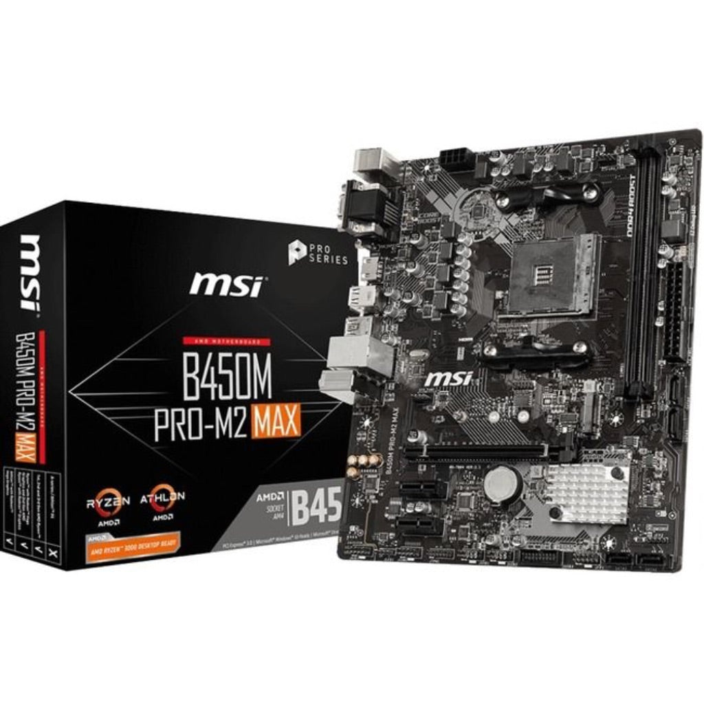 MSI ProSeries B450M Pro-M2 Max AMD Motherboard Ryzen 1st/2nd Gen AM4, DDR4