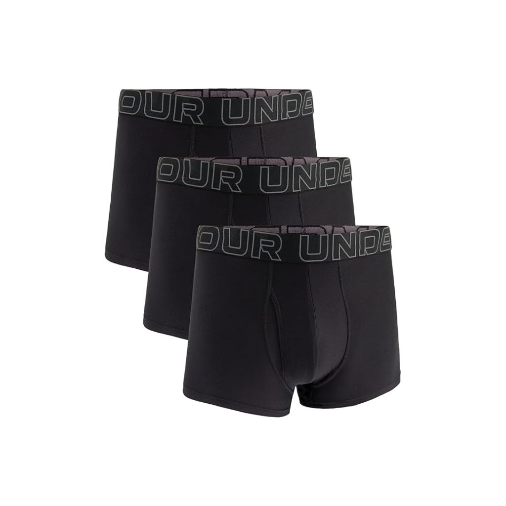 Men's Under Armour 3-pack Performance Tech 3-in. Boxer Briefs, Size: Small, Black