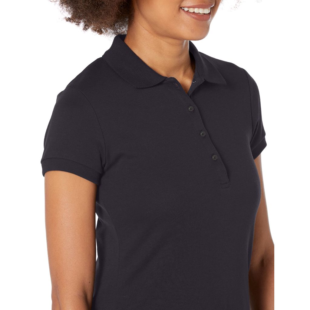 Izod Junior's Uniform Short Sleeve Interlock Polo, Navy Blue, X-Small