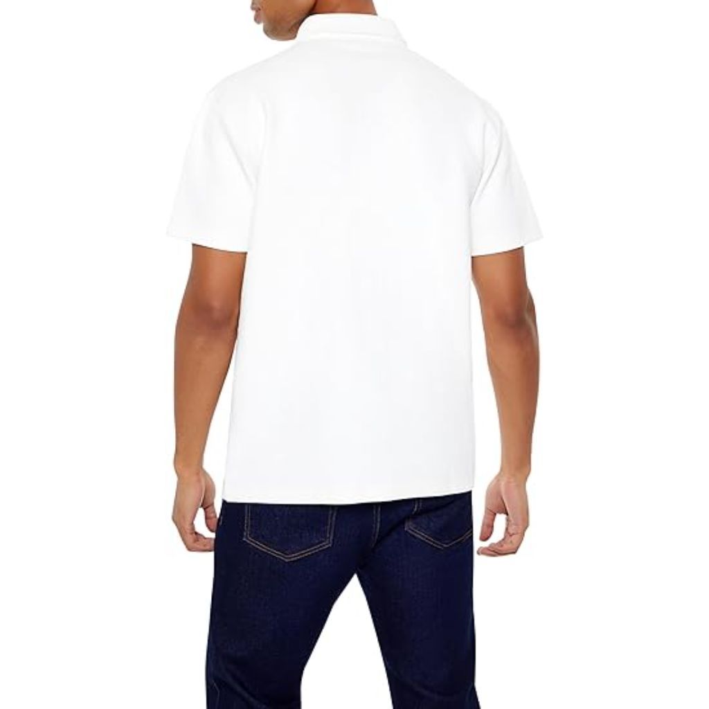 Forever 21 Mens Waffle Textured Pocket Button-Front Shirt, White - Size S