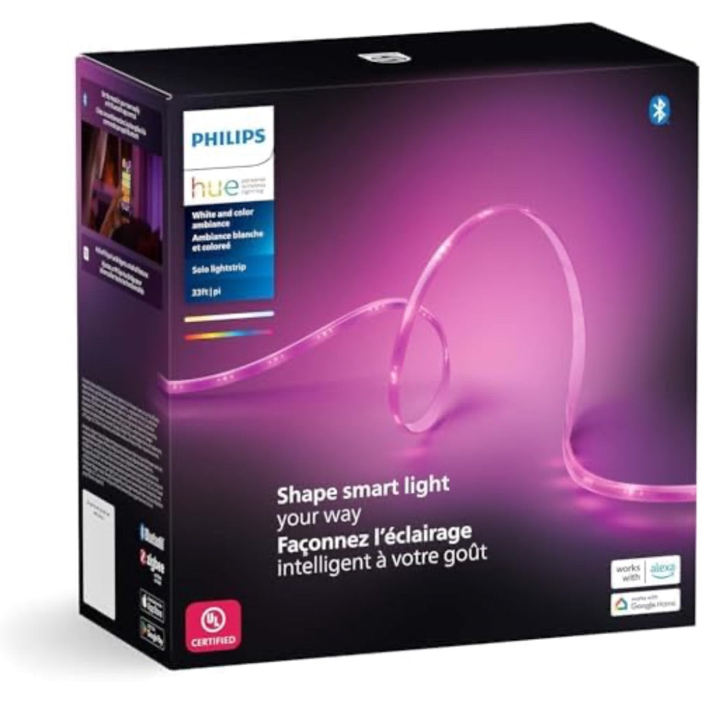 Philips Hue Indoor 16 Ft Smart LED Solo lightstrip Base Kit - 1 Pack - Control with Hue App - Compatible with Alexa, Google Assistant and Apple HomeKit
