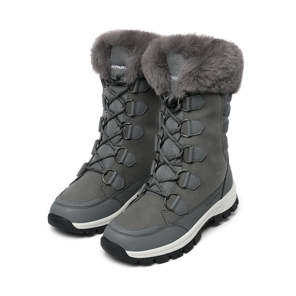 DREAM PAIRS Women's Waterproof Winter Snow Boots, Dark/Grey - Size 6.5
