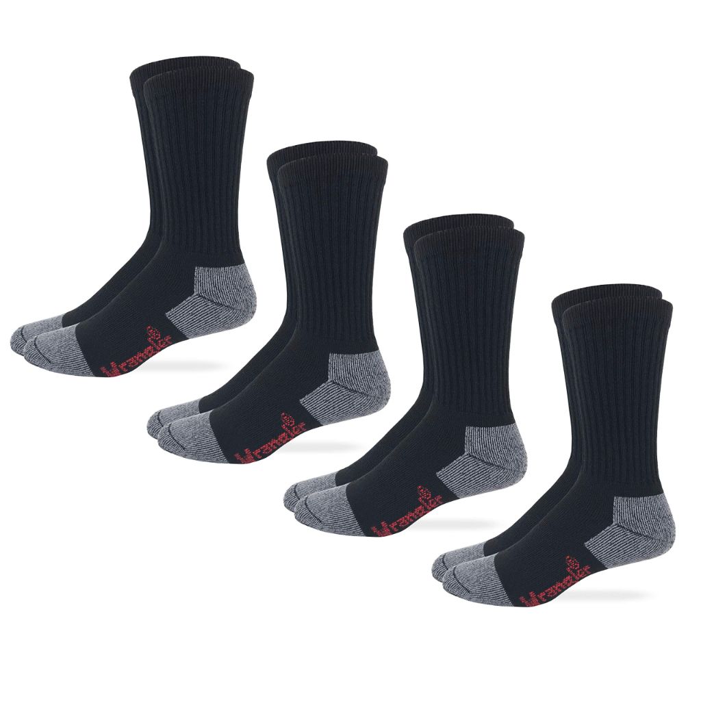 Wrangler Riggs Men's Cotton Cushion Crew Socks - Black(10-13, 2 Pair)
