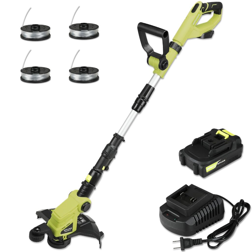 KITLUCK 20V String Trimmer, Electric Lawn Mower Weed Cutter with Auto Line Feed